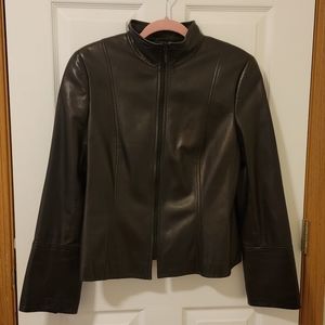 Akris leather jacket size 12